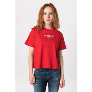 Tommy Jeans dámské červené tričko - S (XNL)